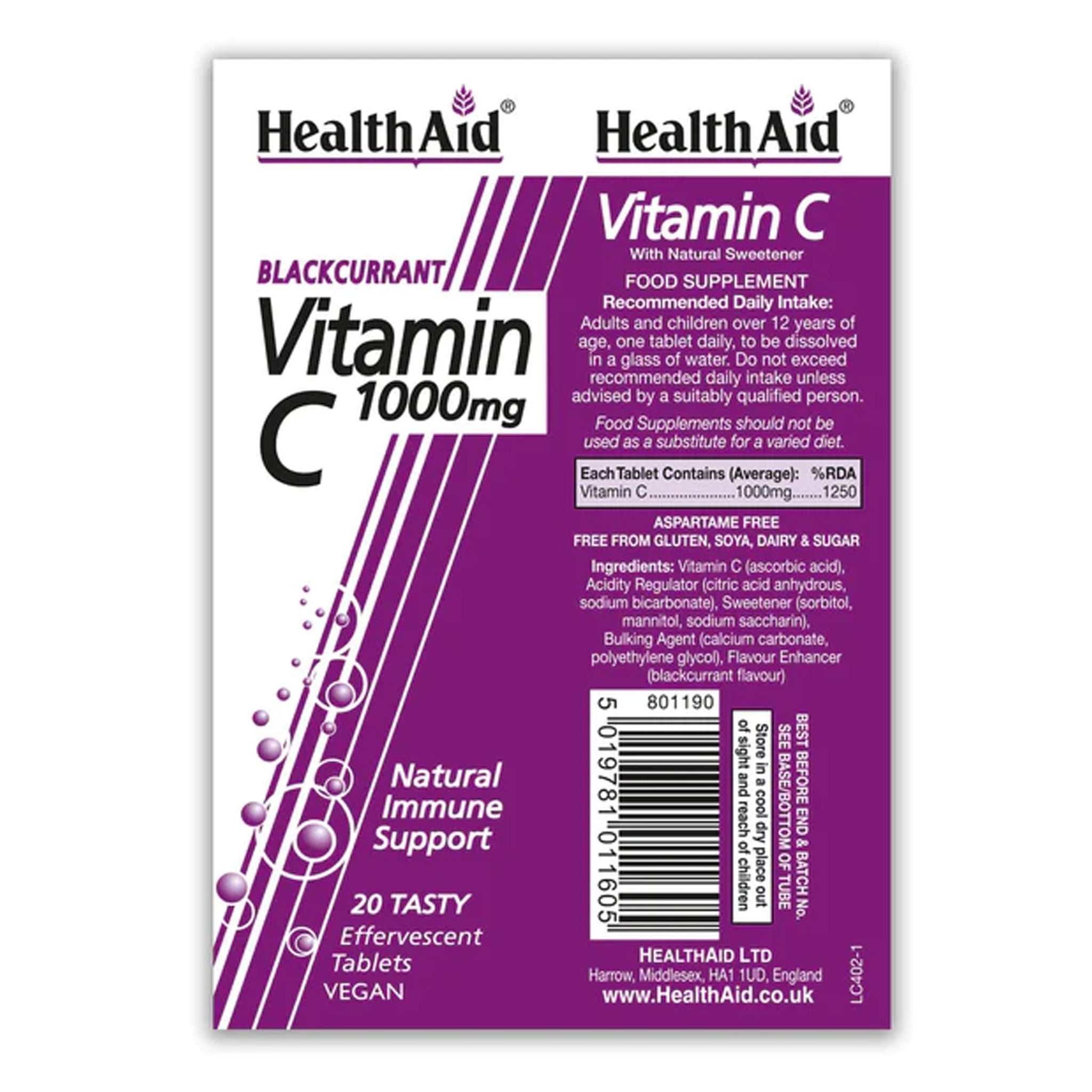 Health Aid Blackcurrant Vitamin C 1G