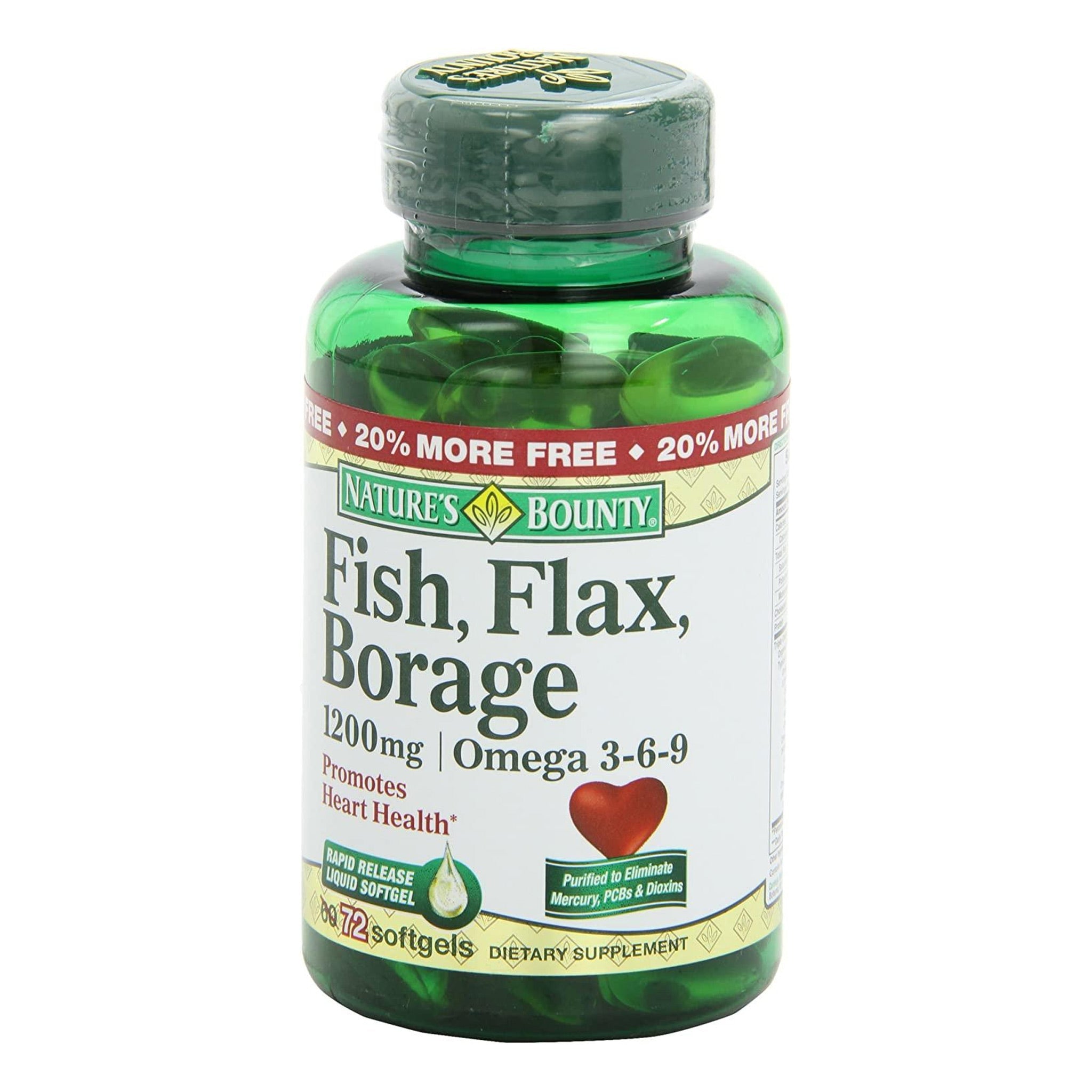 Natures Bounty Fish Flax Borage 1200 mg Omega 3 6 9