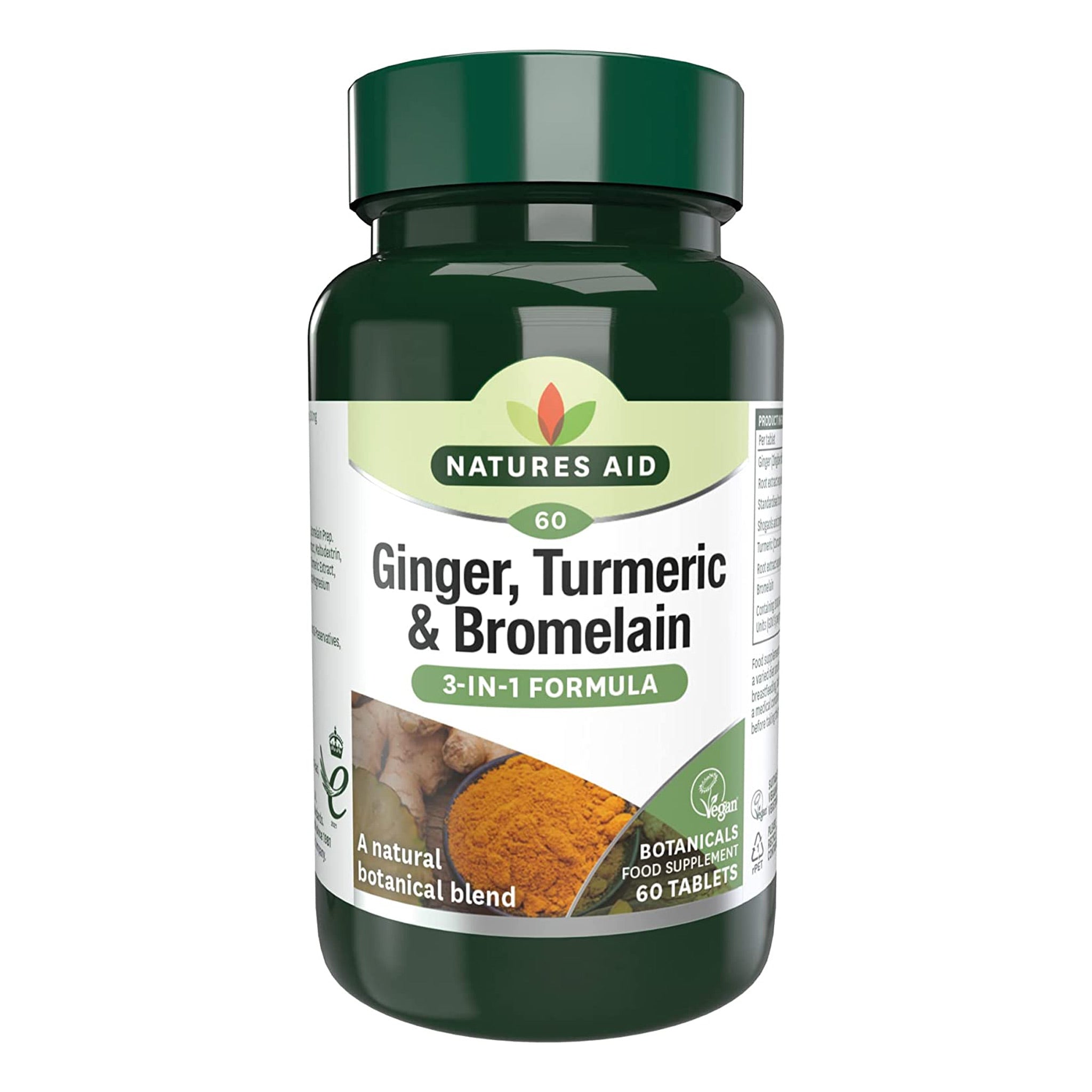 Natures Aid Ginger, Turmeric & Bromelain