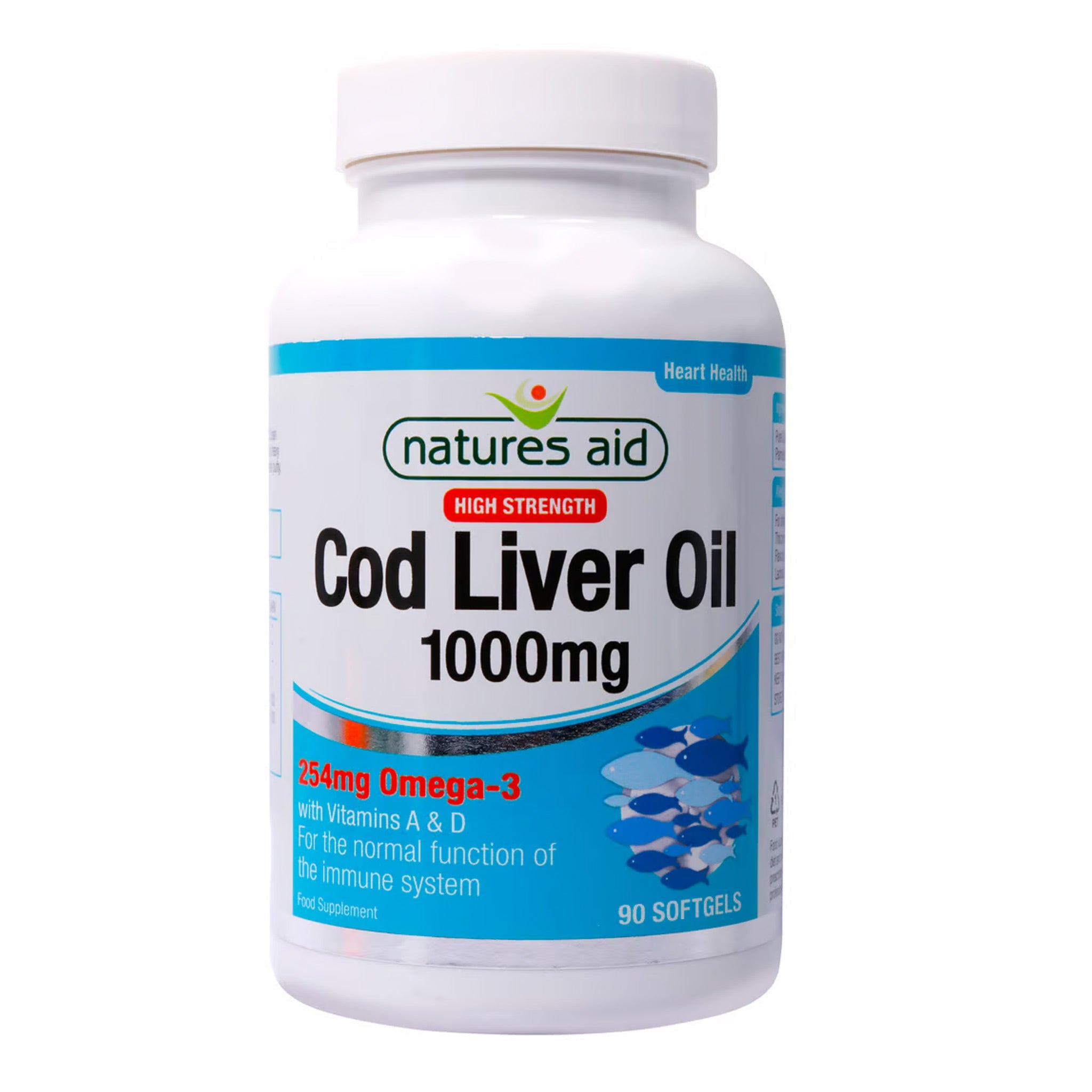 Natures Aid Cod Liver Oil 1000 mg With Vitamin A & D