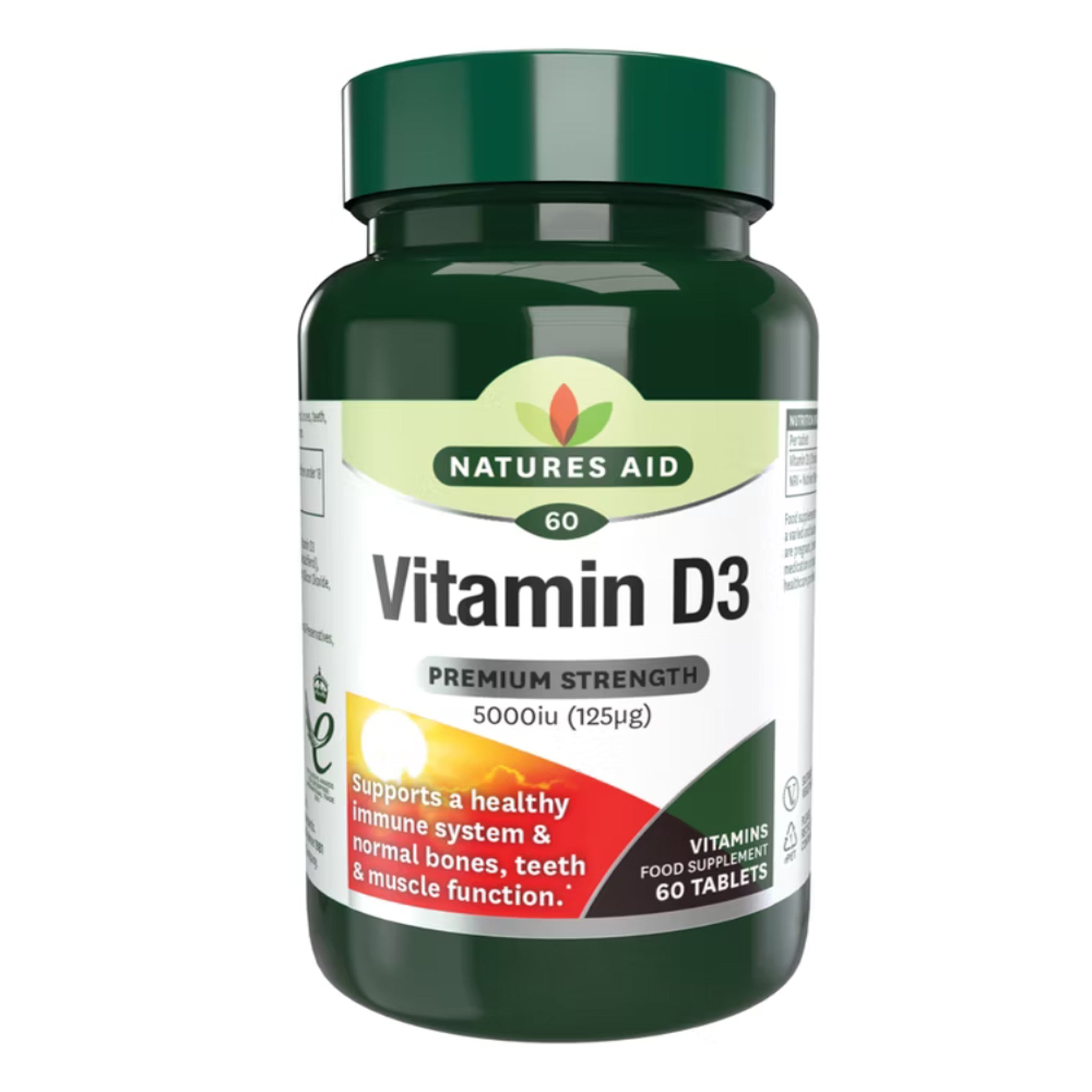 Nature Aid Vitamin D3 5000Iu 60 Tablets