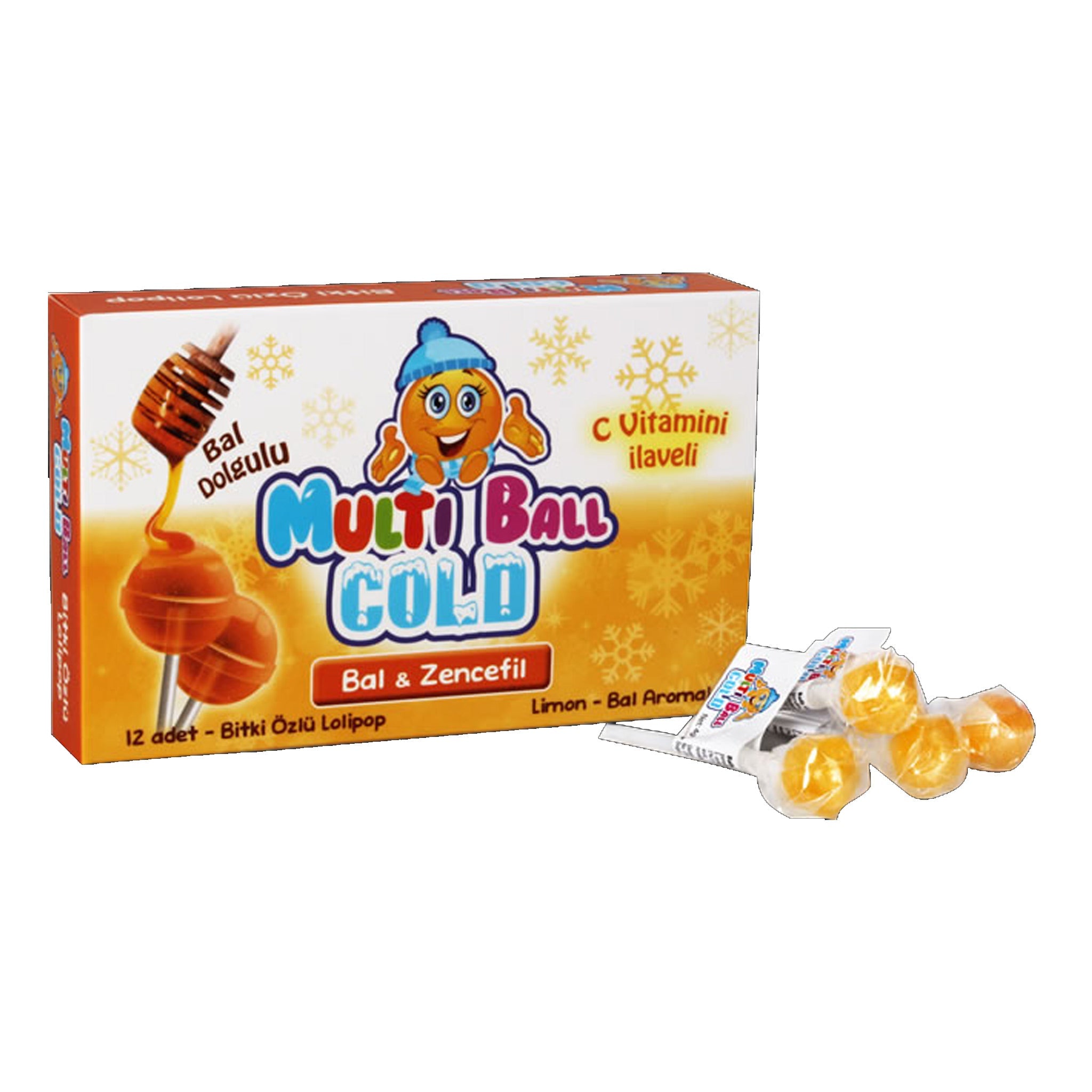 Multi Ball Cold Lollipops Ginger & Honey